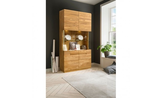 Шкаф с витриной из массива дуба FAINA 2